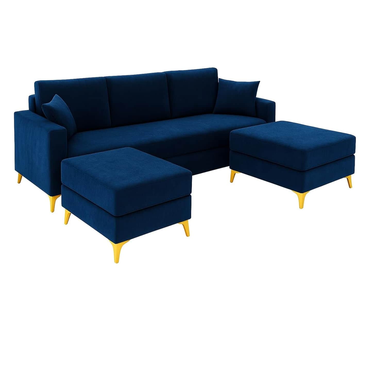 Family Sofa Set with 2 Ottomans - top_view