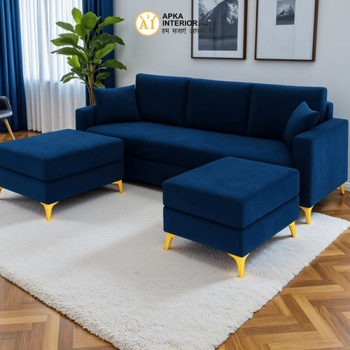 Family Sofa Set with 2 Ottomans