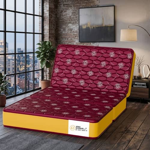 Single Size PU Foam 72 x 36 x 4 Inch Mattress (Maroon)