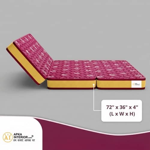 Single Size PU Foam 72 x 36 x 4 Inch Mattress (Maroon)
