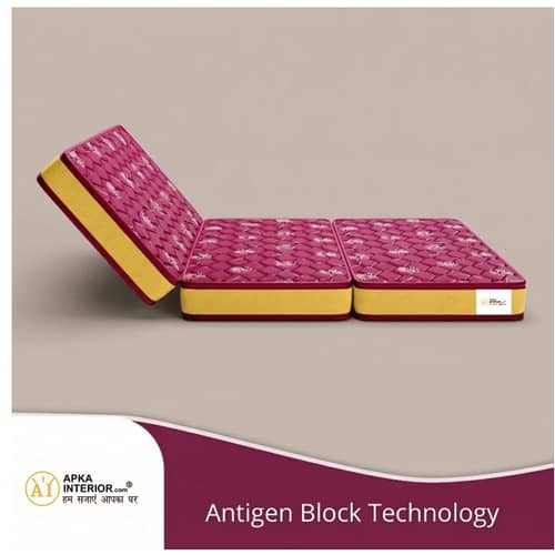 Single Size PU Foam 72 x 36 x 4 Inch Mattress (Maroon)