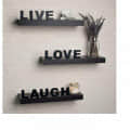 N&C Nice Collection Live Love Laugh Wall Shelf (No of Shelves-3, Black) - photo