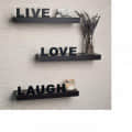N&C Nice Collection Live Love Laugh Wall Shelf (No of Shelves-3, Black) - front_view