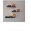 N&C Nice Collection Live Love Laugh Wall Shelf (No of Shelves-3, Black) - rear_view