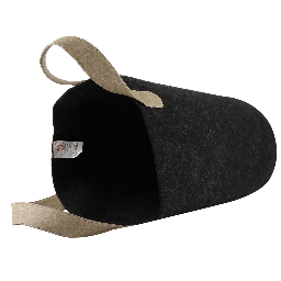 OON Storage Basket/Bin/Box/Organiser Multipurpose Cylindrical with Handle Black Felt - top_view