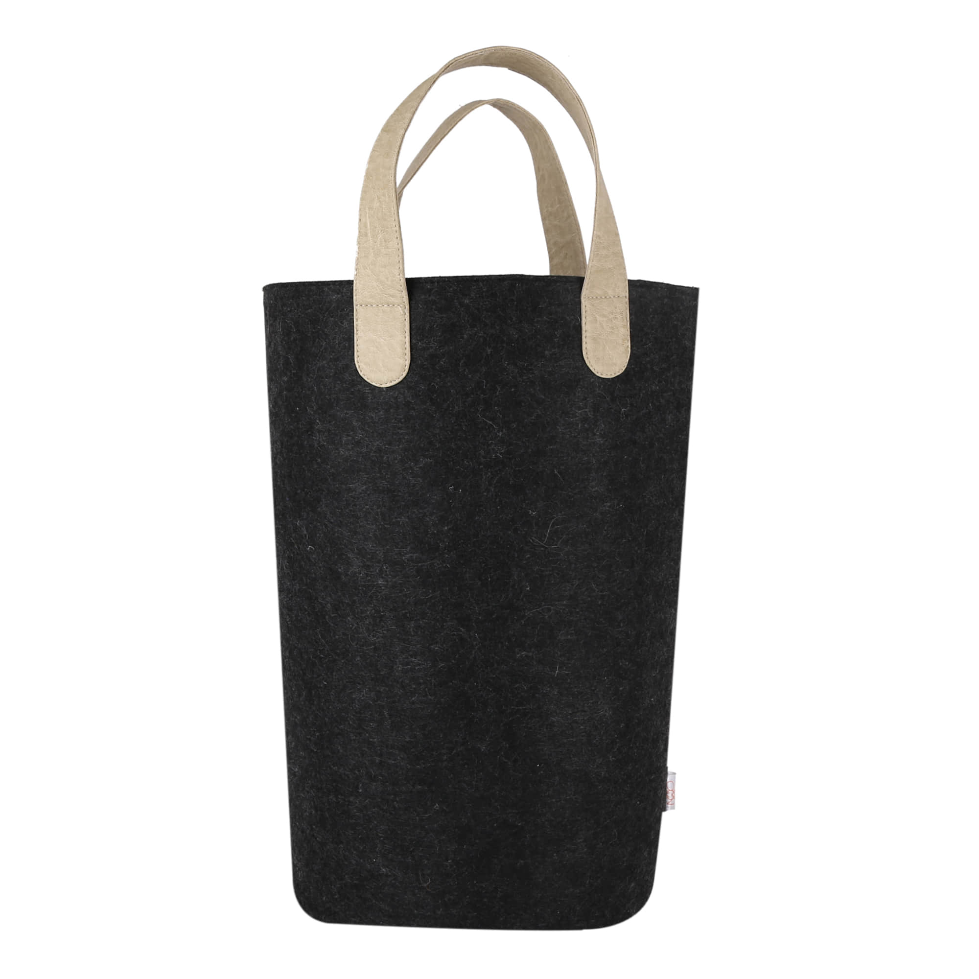 OON Storage Basket/Bin/Box/Organiser Multipurpose Cylindrical with Handle Black Felt - right_view
