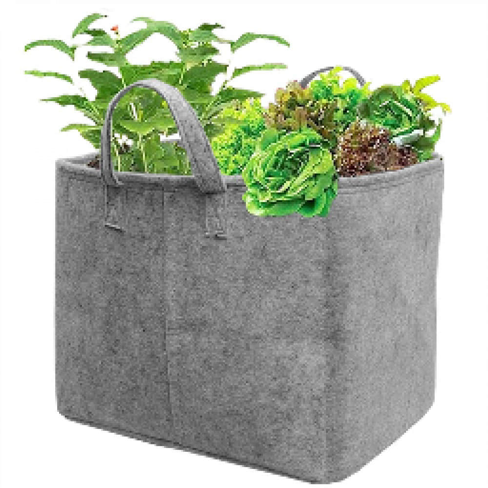 OON Non Woven Fabric Grow Bags, Grey, 14" x 18" x 14", 2 Piece - photo