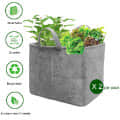 OON Non Woven Fabric Grow Bags, Grey, 14" x 18" x 14", 2 Piece - front_view