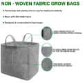 OON Non Woven Fabric Grow Bags, Grey, 14" x 18" x 14", 2 Piece - rear_view