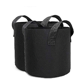 Grow Bags with Strap Handles  8" x 8" Heavy Duty Thickened Nonwoven Fabric Pots Set of 2 - photo