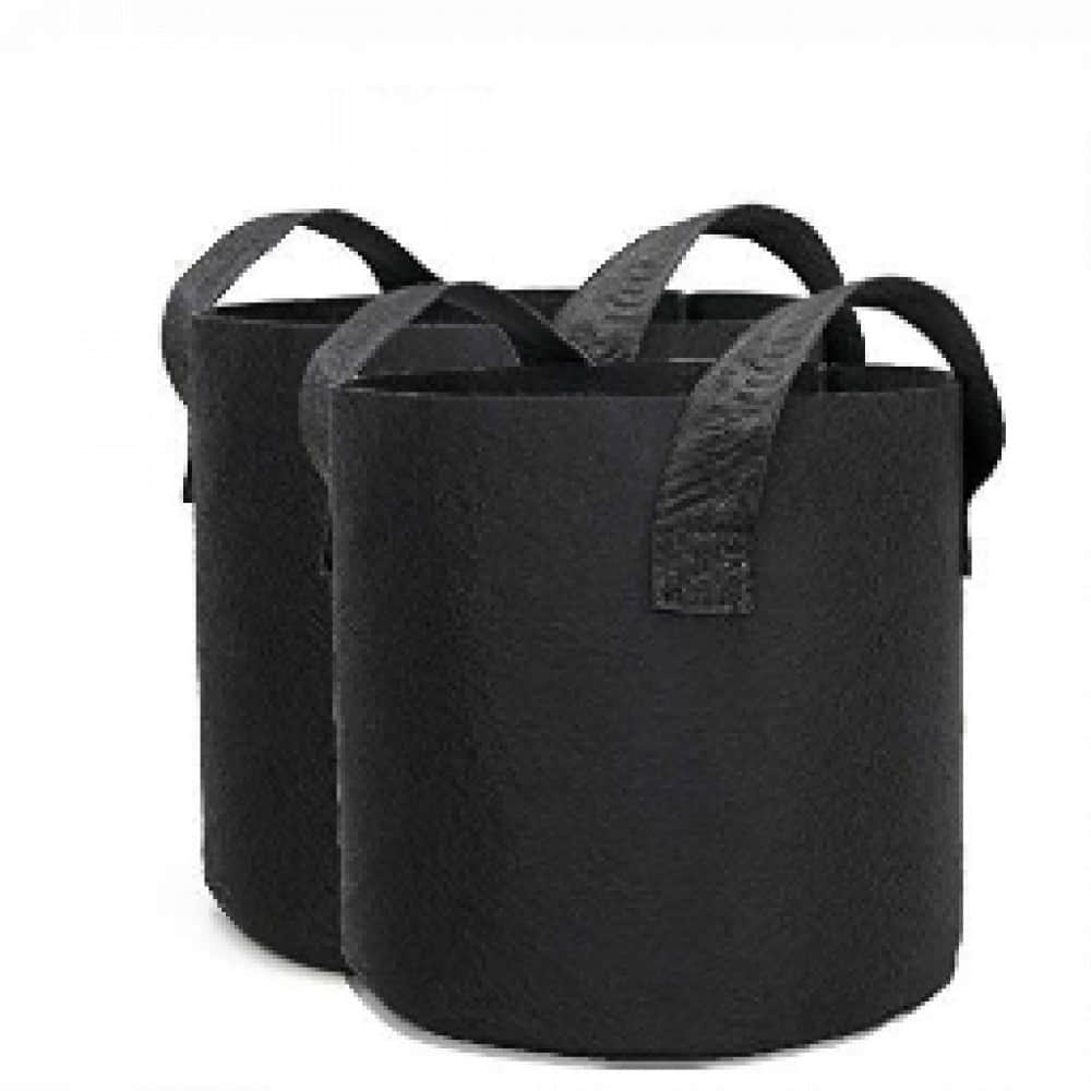 Grow Bags with Strap Handles  8" x 8" Heavy Duty Thickened Nonwoven Fabric Pots Set of 2 - photo