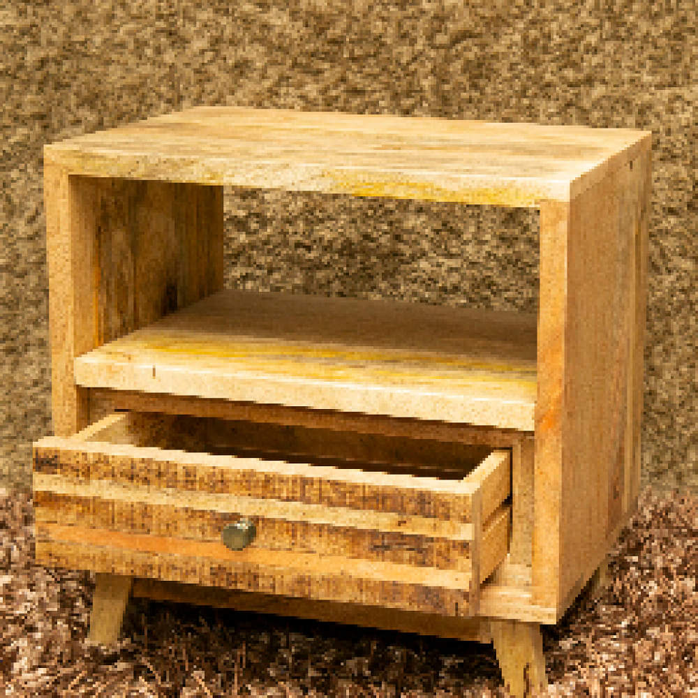 Mango Wood Bedside Table - photo