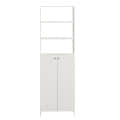 Aplent Engineered Wood Bookshelf with Doors (White) - right_view