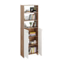 Aplent Engineered Wood Bookshelf with Doors (Exotic Teak & White) - top_view