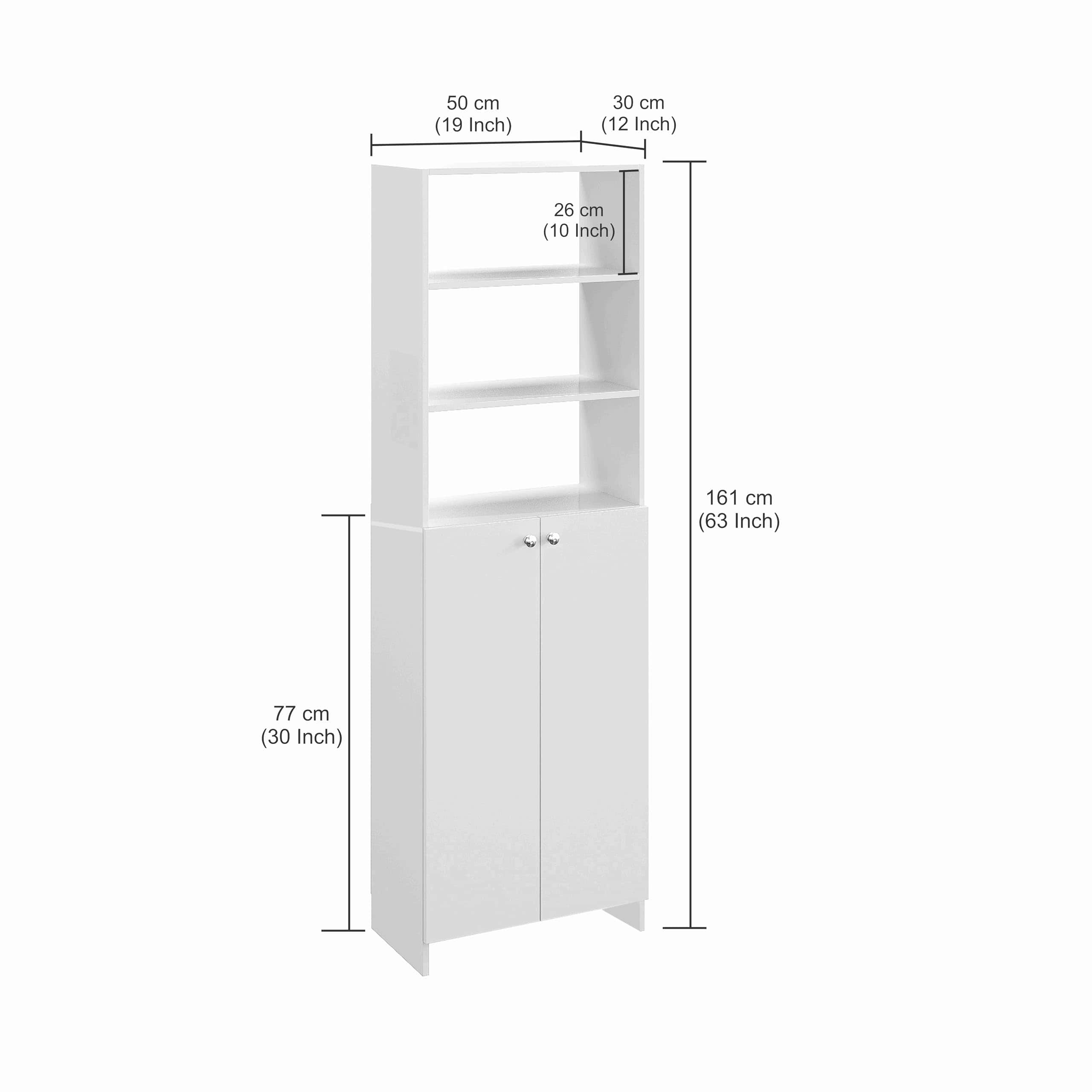 Aplent Engineered Wood Bookshelf with Doors (Exotic Teak & White) - rear_view
