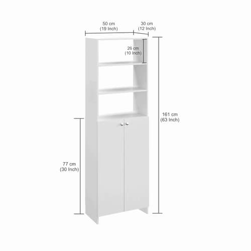 Aplent Engineered Wood Bookshelf with Doors (Wenge & White)