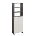 Aplent Engineered Wood Bookshelf with Doors (Wenge & White) - left_view