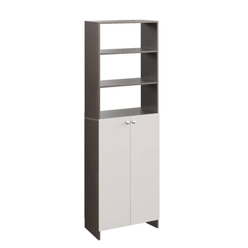 Aplent Engineered Wood Bookshelf with Doors (Wenge & White)