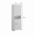 Vault Tall Wooden Bookshelf with 2-Door Cabinet & 3 Open Shelves (Exotic Teak) - rear_view