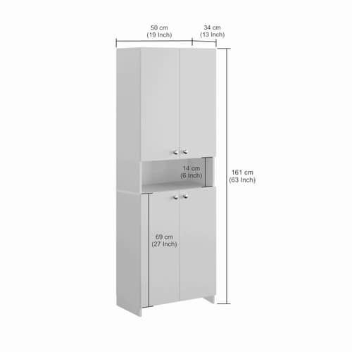 Vault Tall Wooden Bookshelf with 2-Door Cabinet & 3 Open Shelves (Wenge & White)