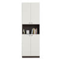 Vault Tall Wooden Bookshelf with 2-Door Cabinet & 3 Open Shelves (Wenge & White) - right_view