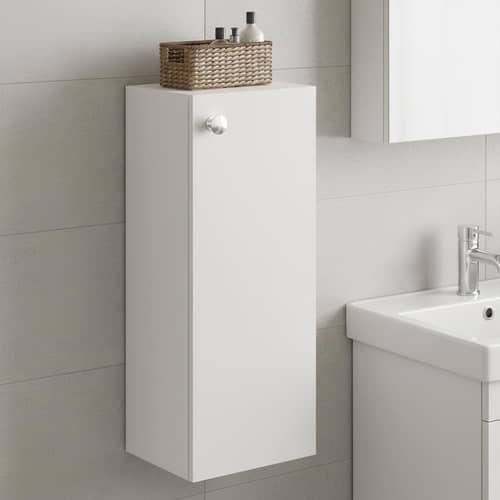 Marbin Modern Engineered Wood Bathroom Storage Cabinet with Door (White)