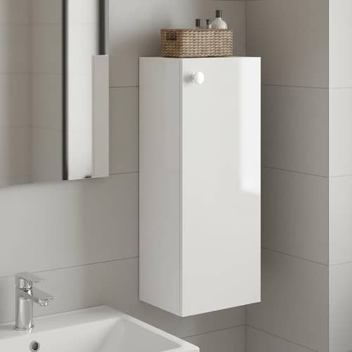 Marbin Modern Engineered Wood Bathroom Storage Cabinet with Door (White)