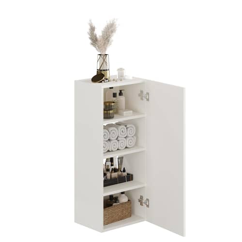 Marbin Modern Engineered Wood Bathroom Storage Cabinet with Door (White)