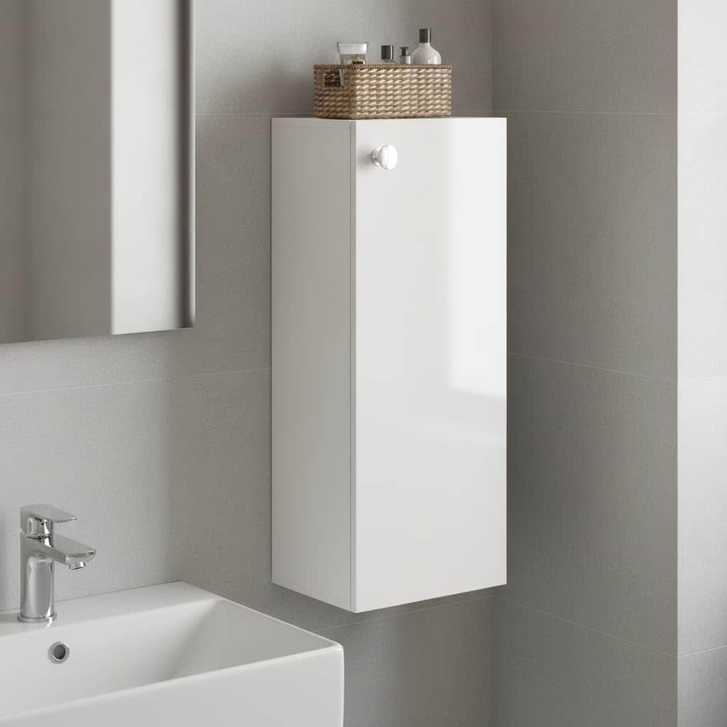 Marbin Modern Engineered Wood Bathroom Storage Cabinet with Door (White) - right_view