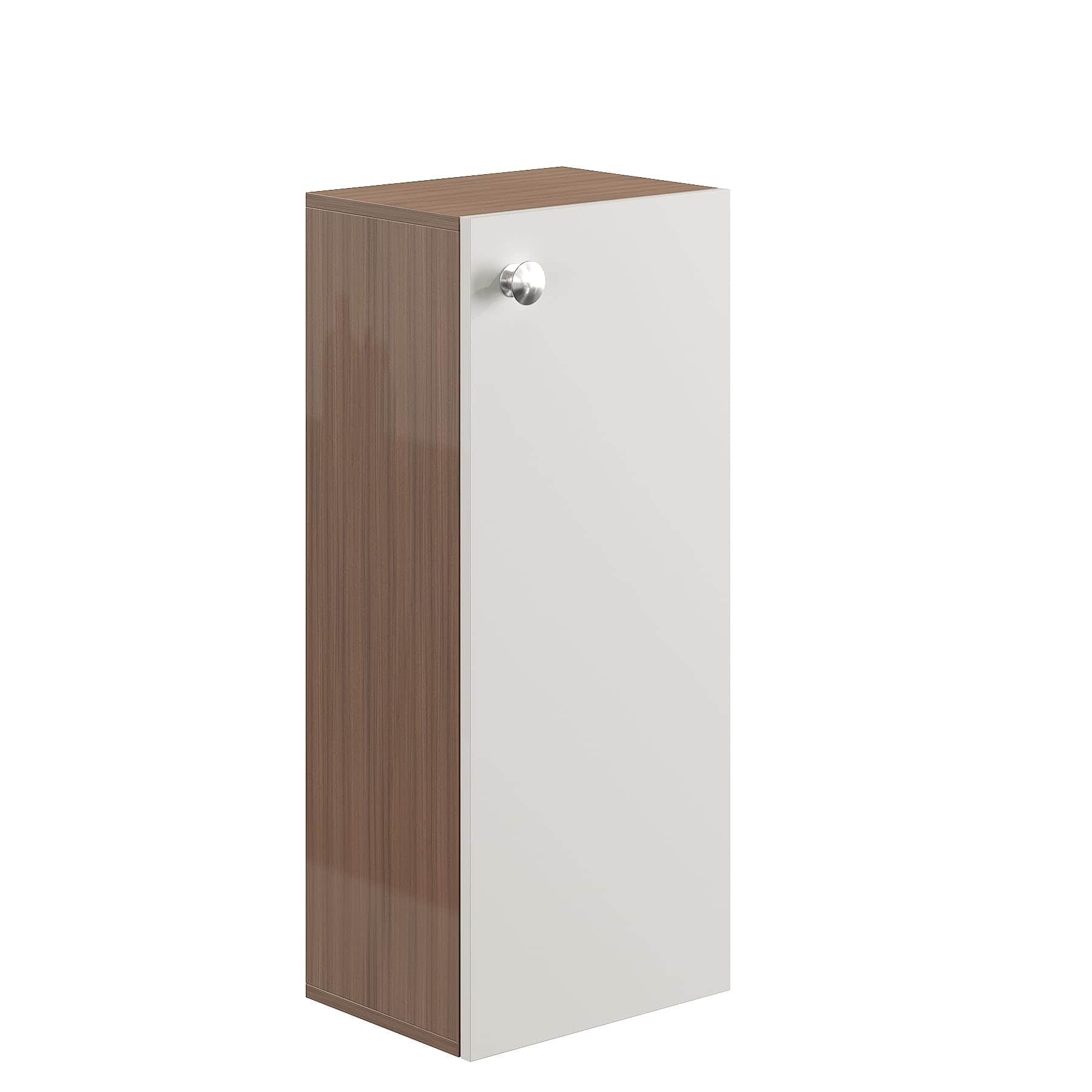 Marbin Modern Engineered Wood Bathroom Storage Cabinet with Door (Exotic Teak & White) - right_view