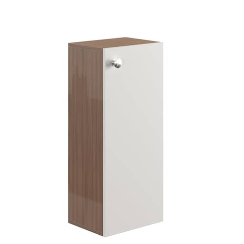 Marbin Modern Engineered Wood Bathroom Storage Cabinet with Door (Exotic Teak & White)