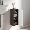 Marbin Modern Engineered Wood Bathroom Storage Cabinet with Door (Wenge & White) - top_view