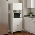 Geepex Engineered Wood Kitchen Storage Cabinet for Microwave with Closed Storage (White) - photo