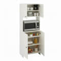 Geepex Engineered Wood Kitchen Storage Cabinet for Microwave with Closed Storage (White) - front_view