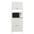 Geepex Engineered Wood Kitchen Storage Cabinet for Microwave with Closed Storage (White) - top_view
