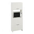 Geepex Engineered Wood Kitchen Storage Cabinet for Microwave with Closed Storage (White) - rear_view