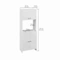 Geepex Engineered Wood Kitchen Storage Cabinet for Microwave with Closed Storage (White) - left_view