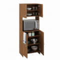 Geepex Engineered Wood Kitchen Storage Cabinet for Microwave with Closed Storage (Exotic Teak) - top_view