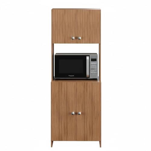 Geepex Engineered Wood Kitchen Storage Cabinet for Microwave with Closed Storage (Exotic Teak)