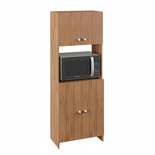 Geepex Engineered Wood Kitchen Storage Cabinet for Microwave with Closed Storage (Exotic Teak)