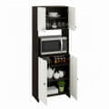 Geepex Engineered Wood Kitchen Storage Cabinet for Microwave with Closed Storage (Wenge & White) - top_view