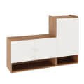 Sinala Engineered Wood Shoe Rack with Doors & Open Shelves |(Exotic Teak & White) - right_view