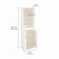 Adya Engineered Wood Pooja Mandir for Home with Storage | White Finish - rear_view
