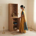 Adya Big Size Temple for Home with Storage Cabinet (DIY - Exotic Teak Finish) - photo