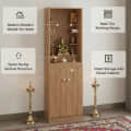 Adya Big Size Temple for Home with Storage Cabinet (DIY - Exotic Teak Finish) - top_view