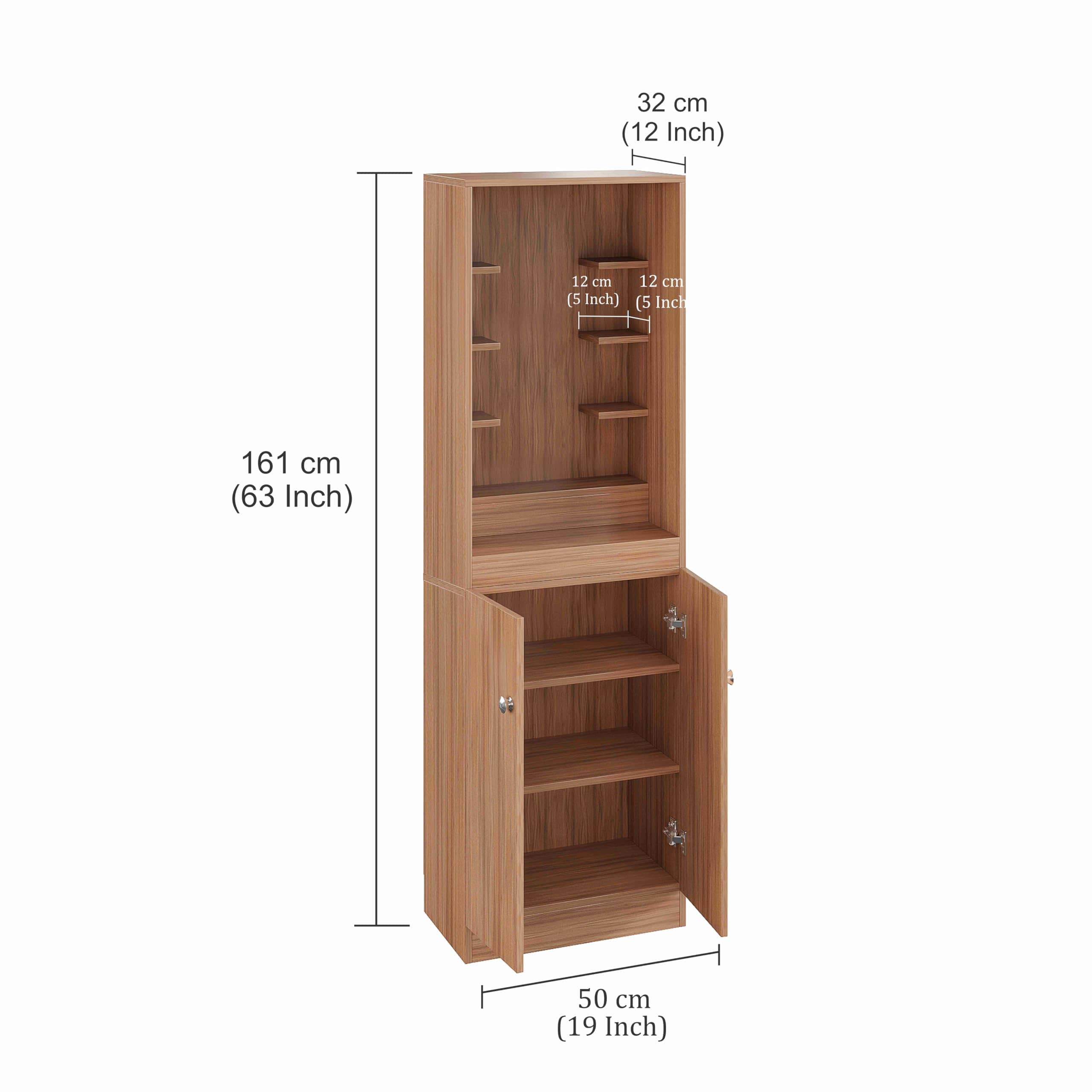 Adya Big Size Temple for Home with Storage Cabinet (DIY - Exotic Teak Finish)