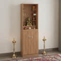 Adya Big Size Temple for Home with Storage Cabinet (DIY - Exotic Teak Finish) - left_view