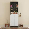 Adya Engineered Wood Pooja Mandir for Home with with Shelf & Cabinet | Wenge White Finish - front_view