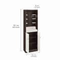 Adya Engineered Wood Pooja Mandir for Home with with Shelf & Cabinet | Wenge White Finish - rear_view