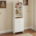 Shrisha Engineered Wood Pooja Mandir for Home with Spacious Storage | Frosty White Finish - photo